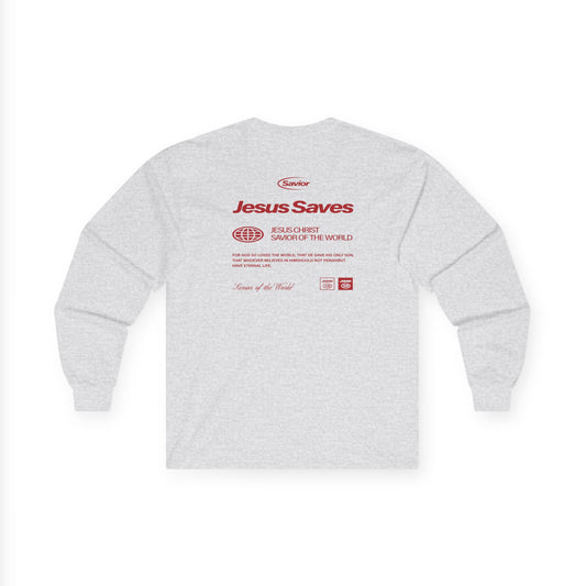 ADULT- Jesus Saves Long Sleeve Tee