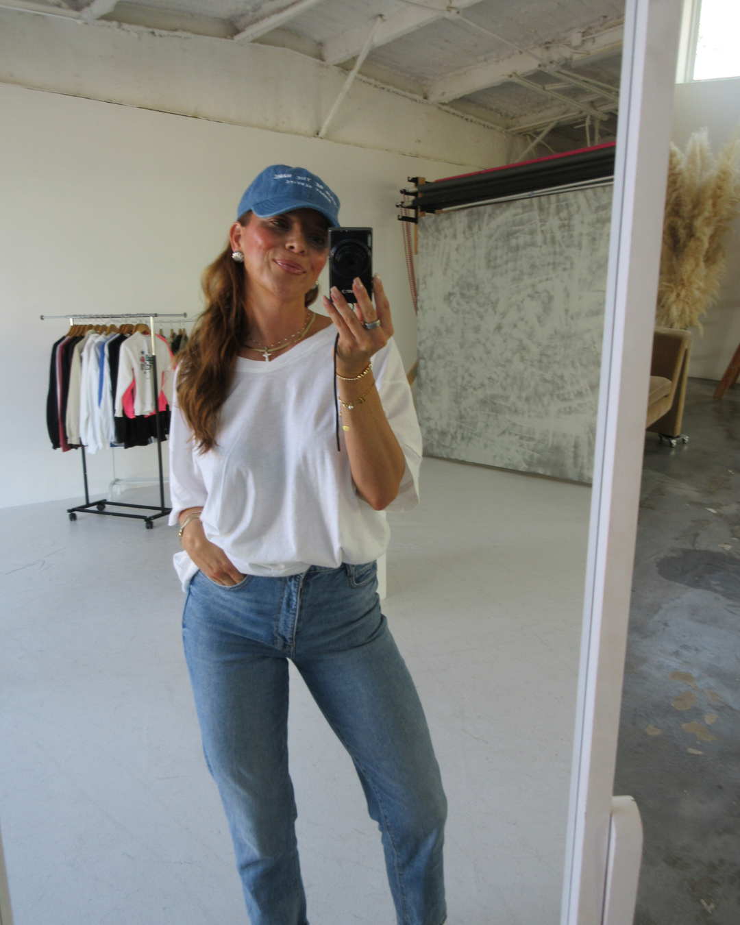 Embroidered Denim Hat — "Jesus Be The Name"