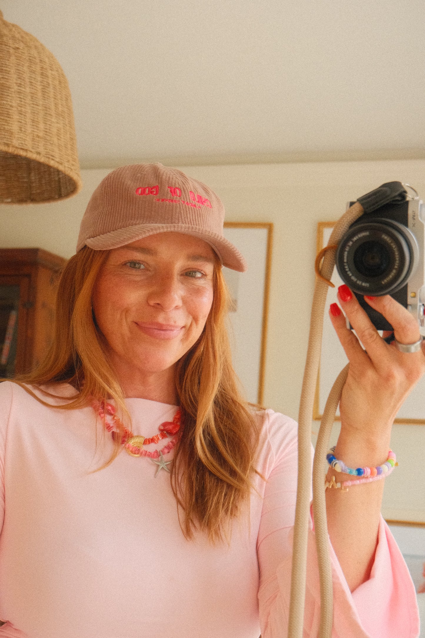 "Child of God" Blush pink cord hat
