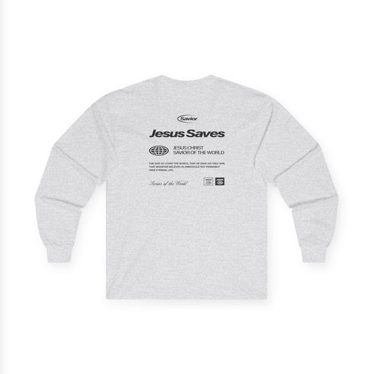 ADULT- Jesus Saves Long Sleeve Tee