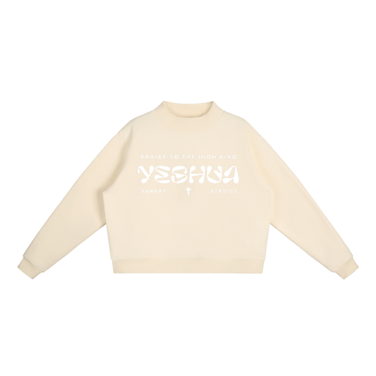 Essential Fleece Mock-Neck Crew Sweatshirt