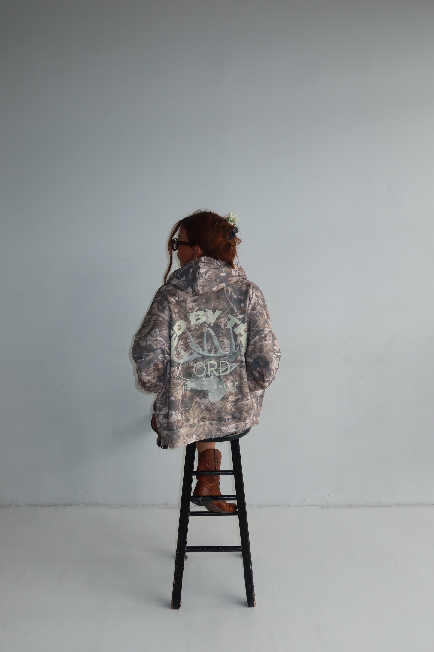 "Led by the Lord" butter yellow Camo hoodie