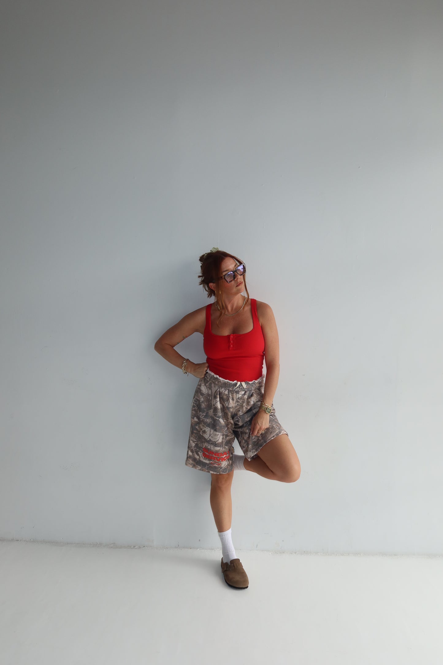 French Terry Camo Shorts -unisex