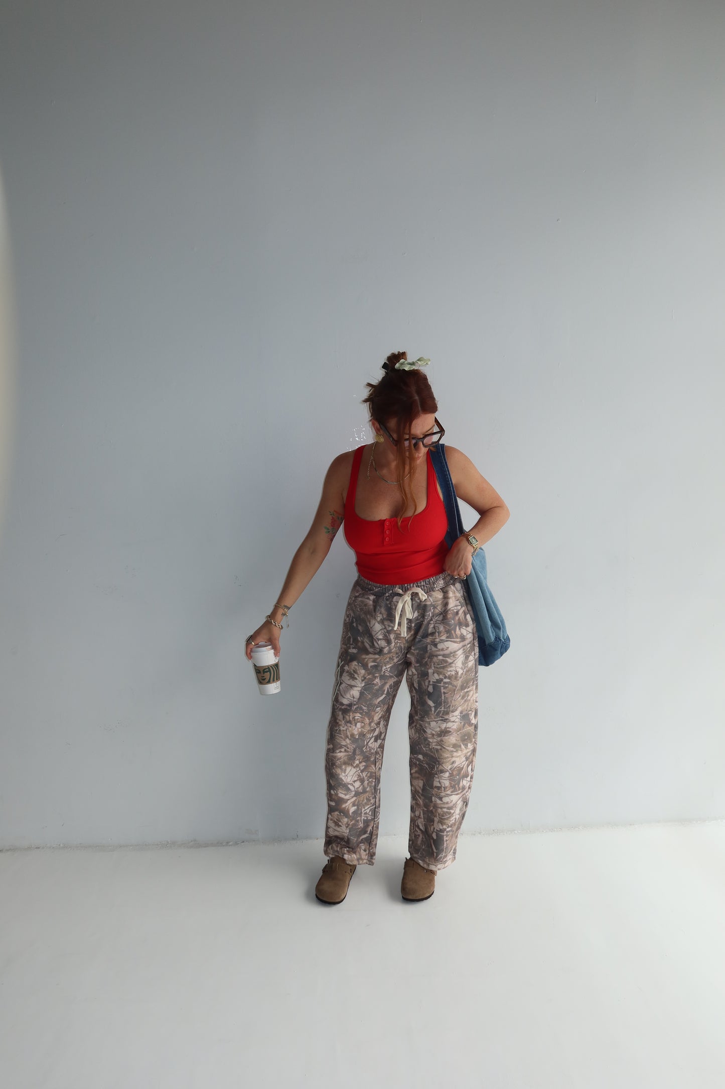 "Sunday Service" french terry camo pants