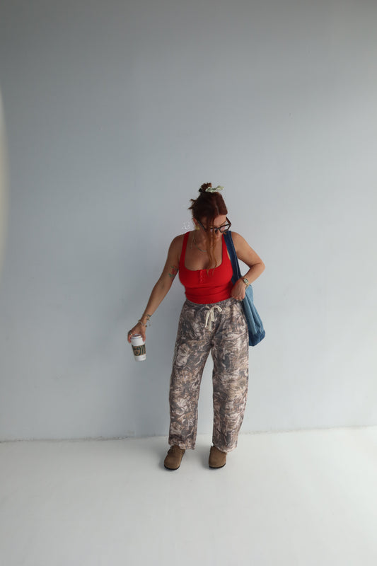 "Sunday Service" french terry camo pants
