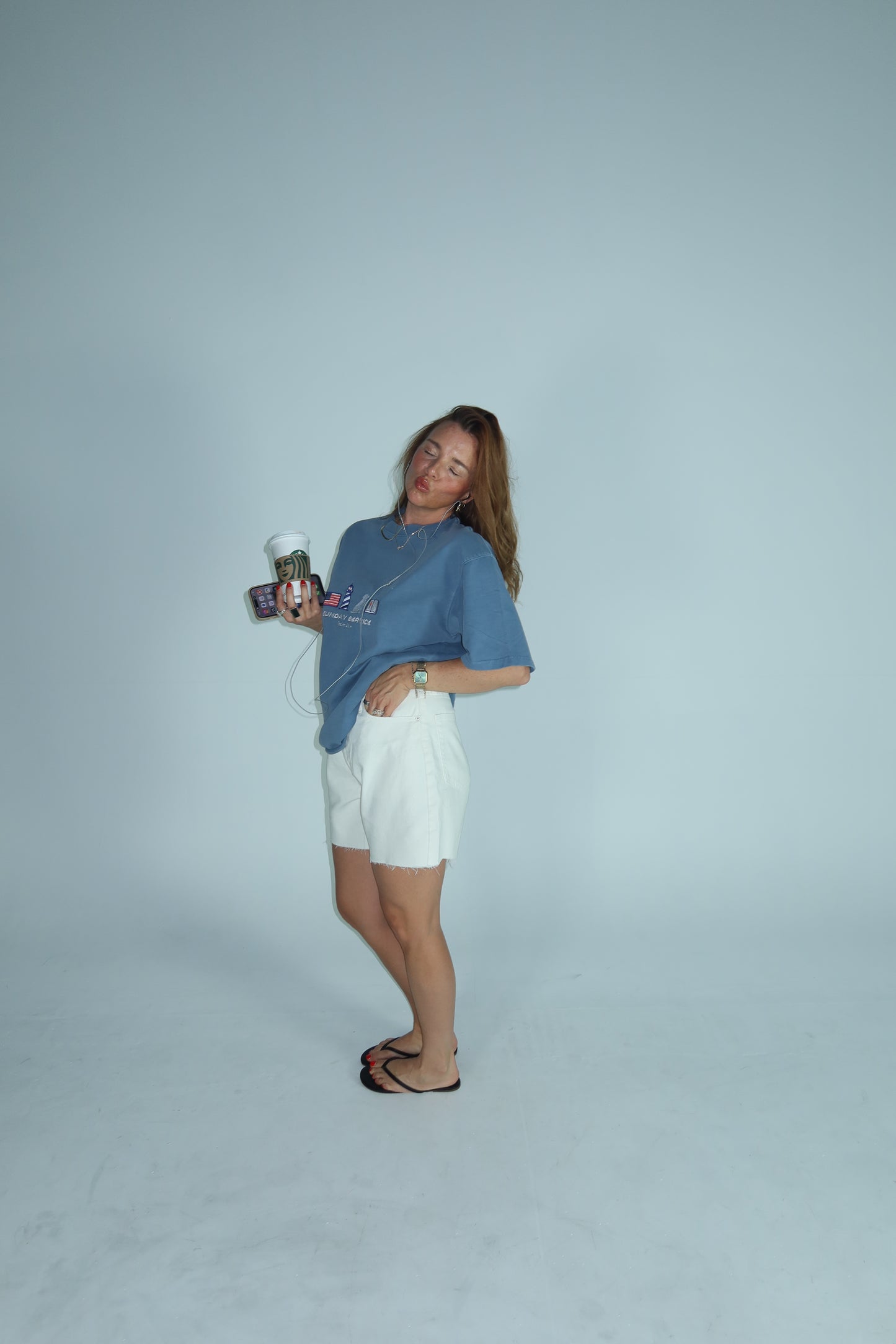 Embroidered Americana raw hem tee